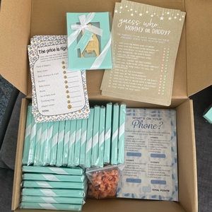 Baby Shower Bundle- 3 Games, Plastic Babies and Party Favors (bottle openers)